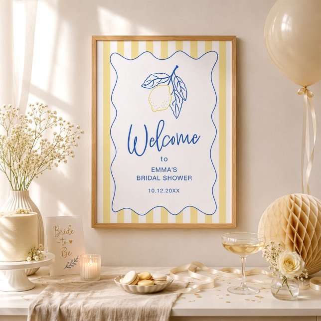 Póster Bienvenida a la boda con tema de cítrico limón de  (Subido por el creador)