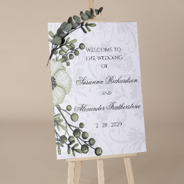 Póster Bienvenida a la Boda de Boho Damask de la guirnald