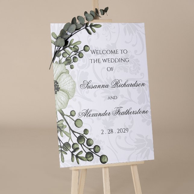 Póster Bienvenida a la Boda de Boho Damask de la guirnald (Subido por el creador)