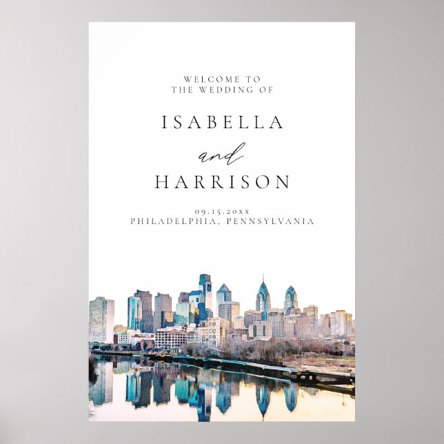 Póster Bienvenida a la boda de destino de la línea aérea  (Frente)