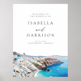Póster Bienvenida a la boda de destino de SANTORINI GRECI