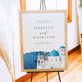 Póster Bienvenida a la boda de destino de SANTORINI GRECI
