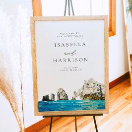 Póster Bienvenida a la boda de destino en el Skyline de C