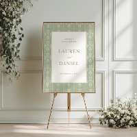 Bienvenida a la boda de jardín vintage en verde sa