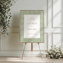 Bienvenida a la boda de jardín vintage en verde sa