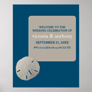 Póster Bienvenida a la boda de la boda de la arena, Ocean