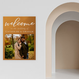 Póster Bienvenida a la boda de otoño de la foto de compro