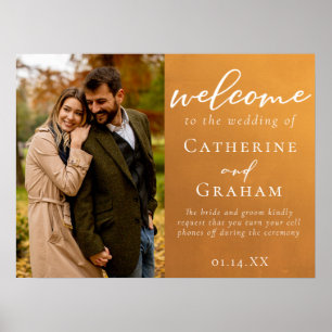 Póster Bienvenida a la boda de otoño de la foto de compro