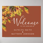 Póster Bienvenida a la boda de otoño del follaje ruso mar<br><div class="desc">Poster De Bienvenida De La Boda De La Boda De Otoño Rústica Marrón. Todos los textos están preorganizados para que puedas personalizarlos fácil y rápidamente con tus propios detalles.</div>