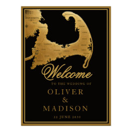 Póster Bienvenida a la boda en destino de Cape Cod