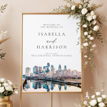 Bienvenida a la boda en el horizonte de FILADELFIA