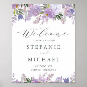 Póster Bienvenida a la Boda Floral Primaria de los Pueblo
