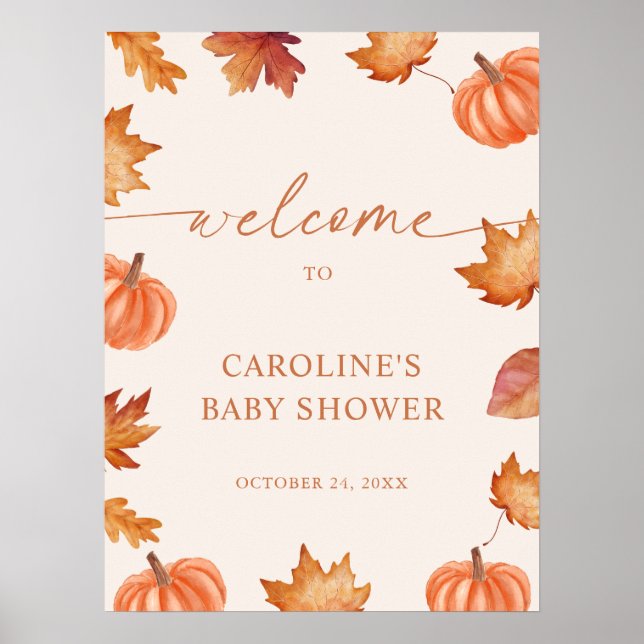 Póster Bienvenida a la Caída de la Pequeña Calabaza Baby  (Frente)