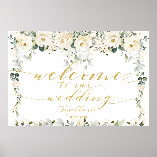 Póster Bienvenida a la caligrafía de oro de Epiphany Whit (Frente)