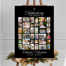 Póster Bienvenida a la celebración del funeral de collage