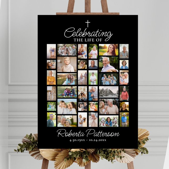 Póster Bienvenida a la celebración del funeral de collage (Subido por el creador)