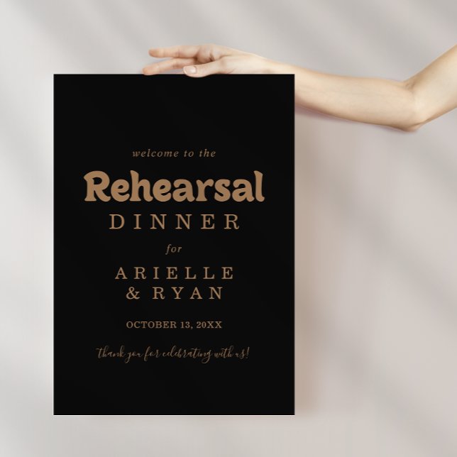 Póster Bienvenida a la cena de ensayo clásica dorada mini (Subido por el creador)