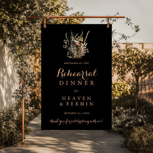 Póster Bienvenida a la cena de ensayo de floración salvaj