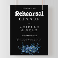Bienvenida a la cena de ensayo floral azul de la M