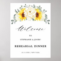 Bienvenida a la cena de ensayo Sunflower Ivory Peo