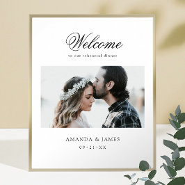 Póster Bienvenida a la cena de un ensayo de un Boda fotog