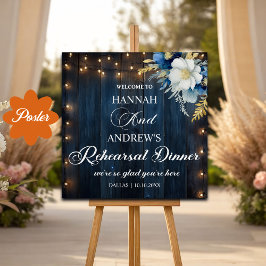 Póster Bienvenida a la cena del ensayo de luces de cadena