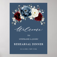 Bienvenida a la cena del ensayo Slate Blue Burgund