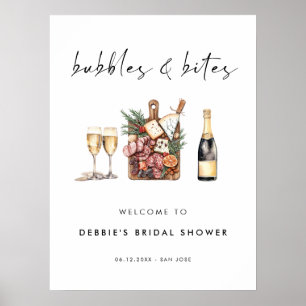 Póster Bienvenida a la despedida de soltera Burbujas y Bo