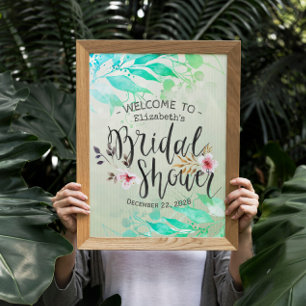 Póster Bienvenida a la Despedida de Soltera Chic con Hoja