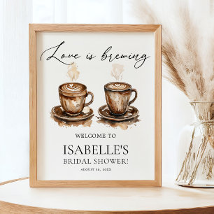 Póster Bienvenida a la Despedida de Soltera con Café 'El