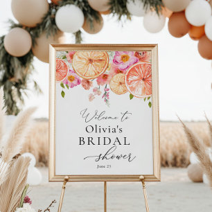 Póster Bienvenida a la Despedida de Soltera con Flores Br