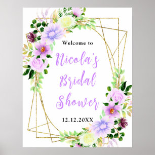 Póster Bienvenida a la Despedida de Soltera con Flores Mo