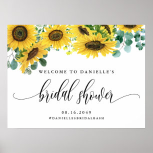 Póster Bienvenida a la Despedida de Soltera con Girasoles