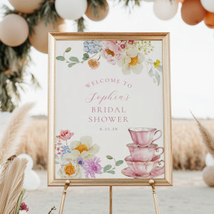 Póster Bienvenida a la Despedida de Soltera con Té de Flo