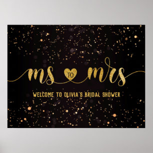 Póster Bienvenida a la despedida de soltera de Ms a Mrs c
