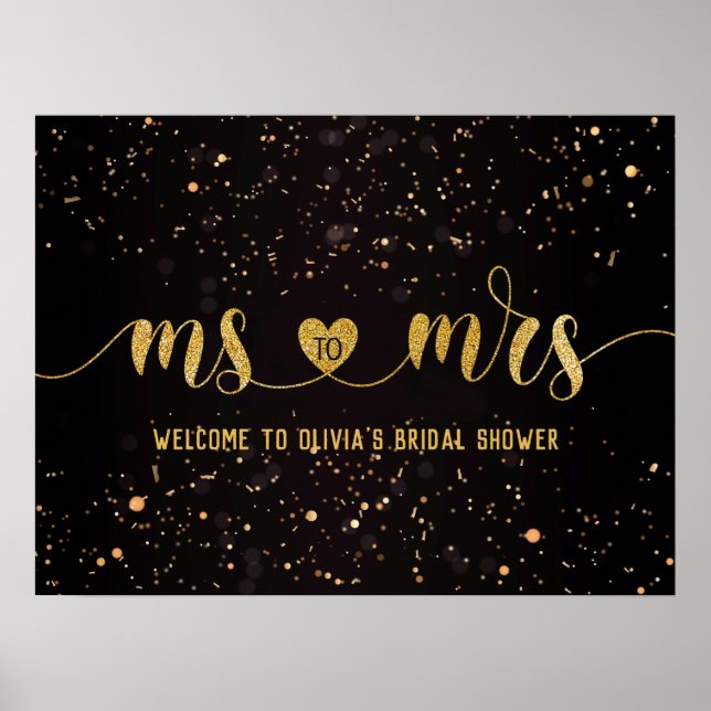 Póster Bienvenida a la despedida de soltera de Ms a Mrs c (Frente)