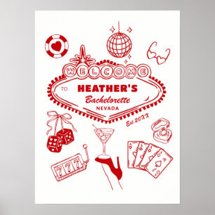 Póster Bienvenida a la despedida de soltera en Casino Las