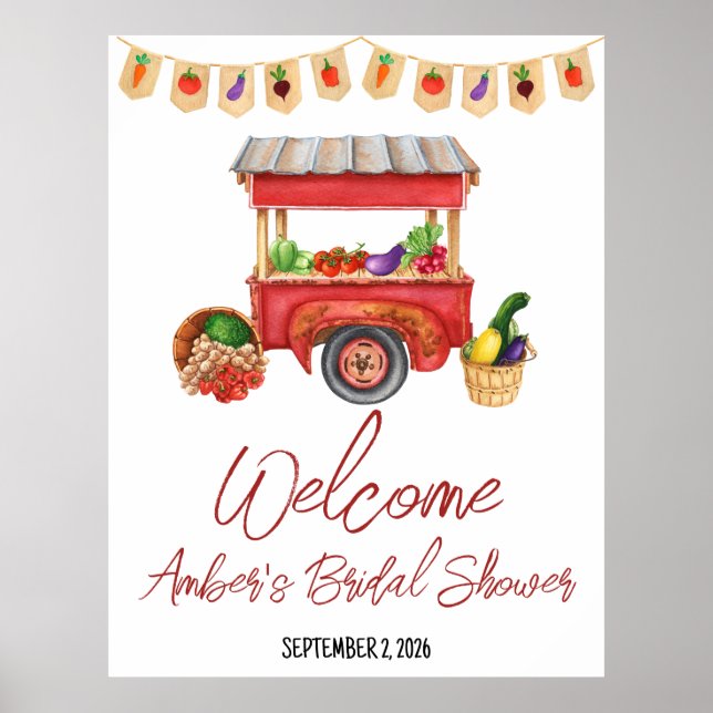 Póster Bienvenida a la Despedida de Soltera en el Mercado (Frente)