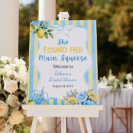 Póster Bienvenida a la Despedida de Soltera Floral Blue M