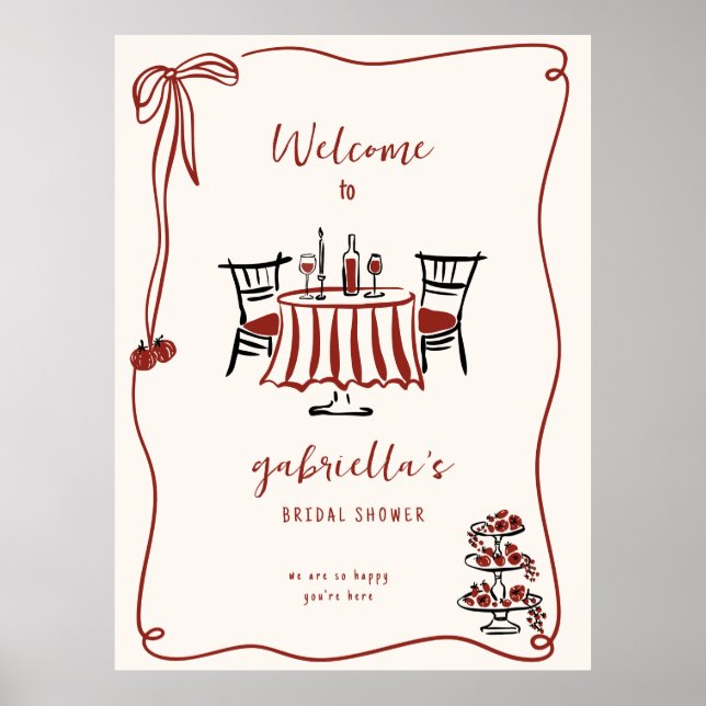 Póster Bienvenida a la Despedida de Soltera 'That's Amore (Frente)
