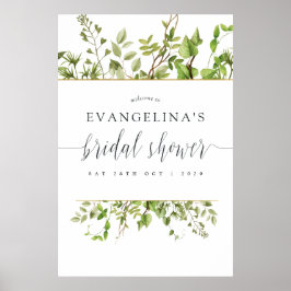 Póster Bienvenida a la ducha de agua verde