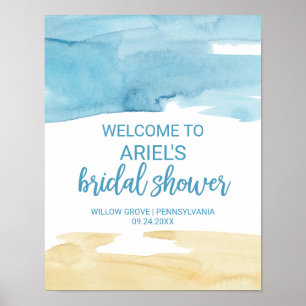 Póster Bienvenida a la ducha de agua y arena acuática