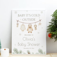 Bienvenida a la ducha de bebé Baby It's Cold Outsi