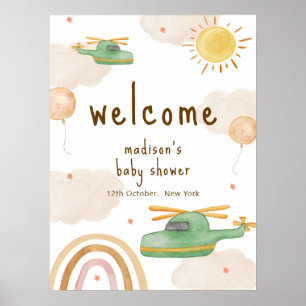 Póster Bienvenida a la ducha de bebé de aventura boho en