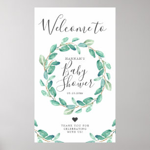 Póster Bienvenida a la ducha de bebé de Bayou Botanicals
