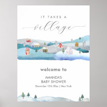 Bienvenida a la ducha de bebé de nieve de invierno