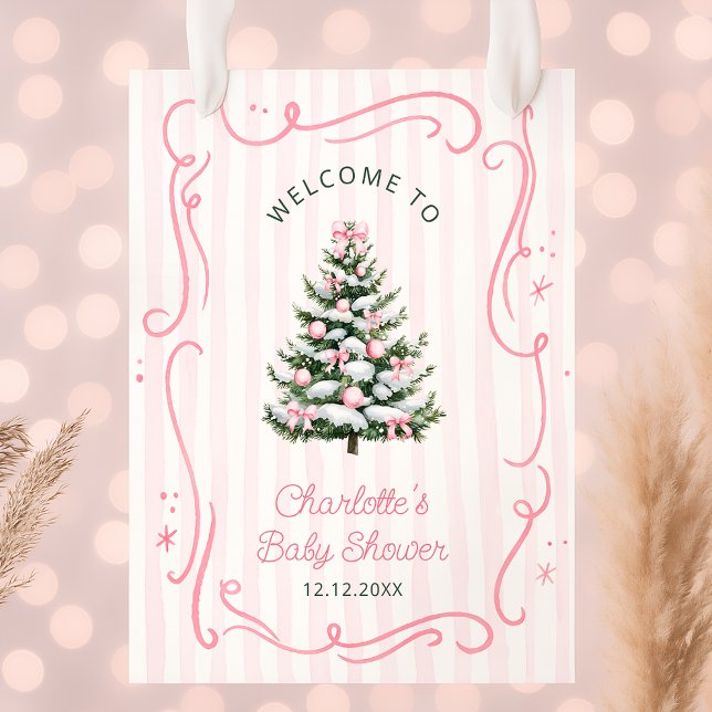 Póster Bienvenida a la ducha de bebé de niña de invierno  (Subido por el creador)
