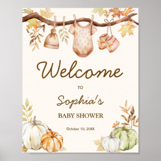Póster Bienvenida a la ducha de bebé Fall in Love