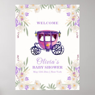 Póster Bienvenida a la ducha de bebé Floral Princess Carr