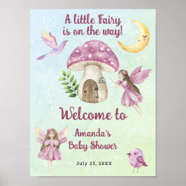 Póster Bienvenida a la ducha de bebé Hada Pequeña Caprich